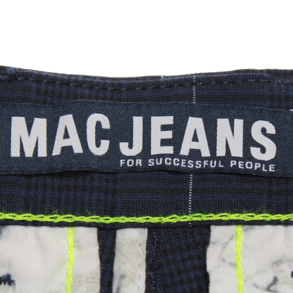 Mac Jeans NWT Chinos / Casual Pants Size 30 US Lennox in Blue Check Polyester